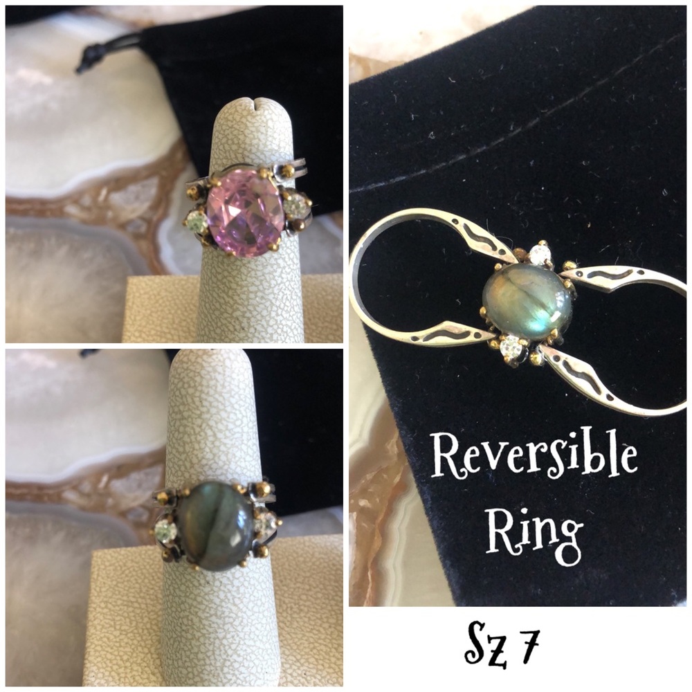 Reversible Gemstone Ring sz 7- boutique